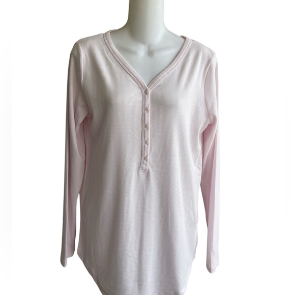 Gap Body Maternity Pale Pink Henley Top Long Sleeve Textured Super Soft New S - Picture 1 of 3
